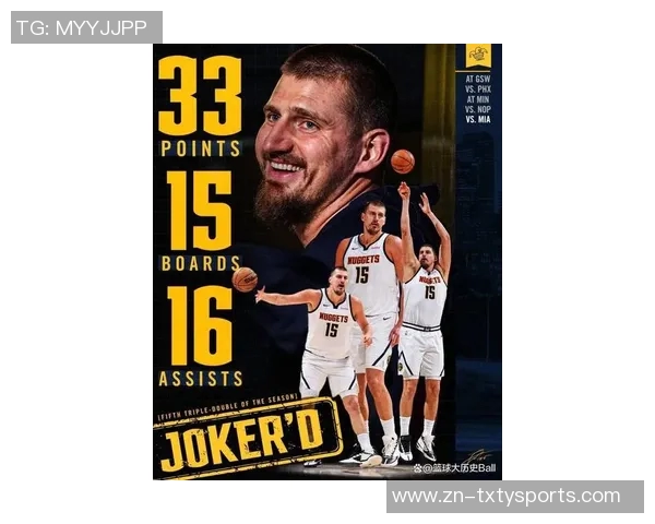 现役球员中六人三双超六十仅约基奇效力于非加州球队